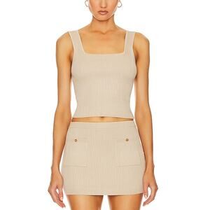 Helsa Ribbed Tan Halden Tank Top Size S